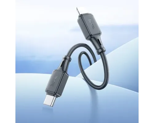 PD Кабель HOCO X101 Assistant silicone charging data cable Type-C to iP 27W/1m. Black mag-6942007604017154182