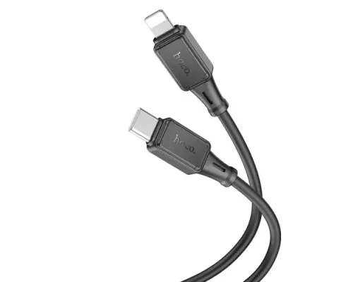 PD Кабель HOCO X101 Assistant silicone charging data cable Type-C to iP 27W/1m. Black mag-6942007604017154182