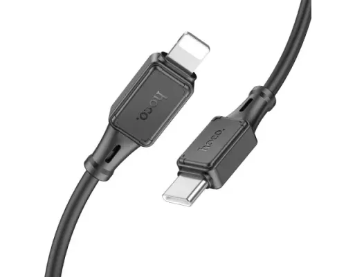 PD Кабель HOCO X101 Assistant silicone charging data cable Type-C to iP 27W/1m. Black mag-6942007604017154182