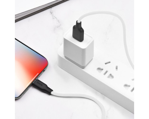 Кабель HOCO X21 Plus Silicone Lightning 2,4A/2m. Black&White mag-6931474713780139085