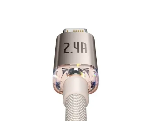USB кабель Baseus Crystal Shine Series Fast Charging Data USB to iP 2.4A 1.2m Pink CAJY001104 mag-6932172614430144954