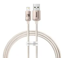 USB кабель Baseus Crystal Shine Series Fast Charging Data Cable USB to iP 2.4A 1.2m Pink CAJY001104 mag-6932172614430144954