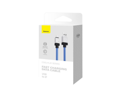 USB кабель Baseus CoolPlay Series Fast Charging Cable USB to iP 2.4A 1m Blue CAKW000403 mag-693217262674755972