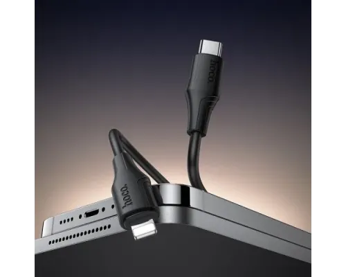 PD Кабель HOCO X124 Bien PD27W silicone charging data cable iP/1m Black mag-6942007664387154066