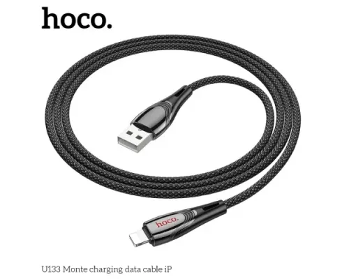 Кабель HOCO U133 Monte charging data cable iP 1,2 m. Black mag-6942007618274144420