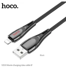 Кабель HOCO U133 Monte charging data cable iP 1,2 m. Black mag-6942007618274144420