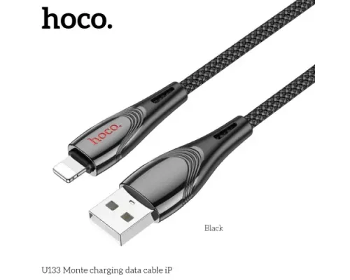 Кабель HOCO U133 Monte charging data cable iP 1,2 m. Black mag-6942007618274144420