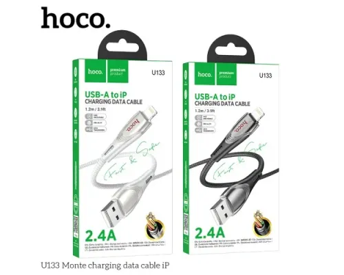 Кабель HOCO U133 Monte charging data cable iP 1,2 m. Black mag-6942007618274144420