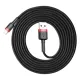 USB кабель Baseus Cafule for Ligtning 1.5A/2m. Black-red CALKLF-C19 mag-6953156275027147125