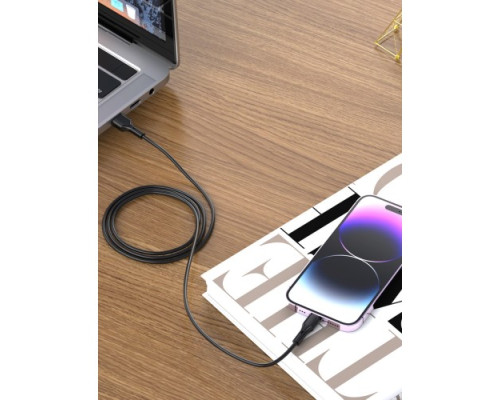 Кабель XO NB230 2.4A Rock Series Lightning Data Cable Чорний mag-6920680833429141103