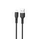 Кабель XO NB230 2.4A Rock Series Lightning Data Cable Чорний mag-6920680833429141103