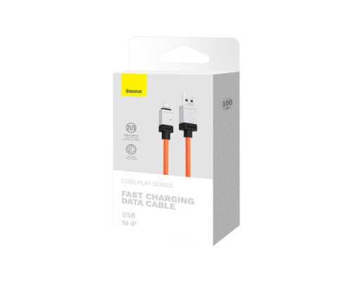 USB кабель Baseus CoolPlay Series Fast Charging Cable USB to iP 2.4A 1m Orange CAKW000407 mag-693217262675455973