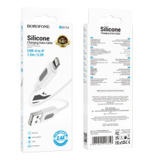 Кабель BOROFONE BX114 Structure Silicone for Lightning 2,4A/1m білий mag-6941991116858137627