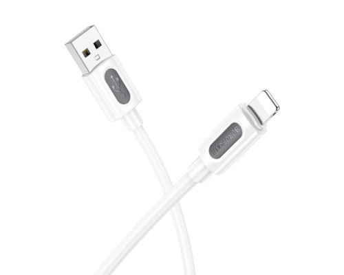 Кабель BOROFONE BX114 Structure Silicone for Lightning 2,4A/1m білий mag-6941991116858137627