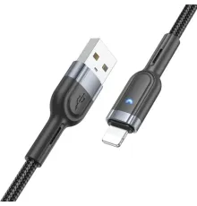 Кабель HOCO U117 Grand intelligent power-off charging data cable iP Black mag-6942007601481146149