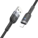 Кабель HOCO U117 Grand intelligent power-off charging data cable iP Black mag-6942007601481146149