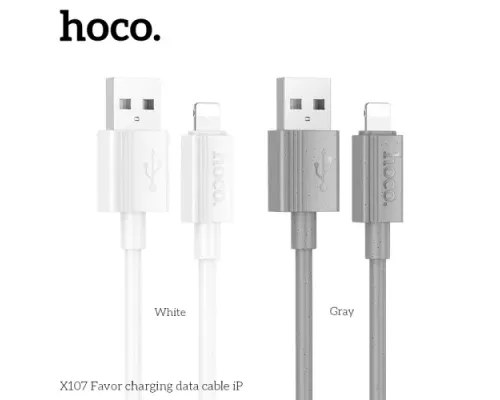 Кабель HOCO X107 Favor charging data cable iP 2,4A/1m White mag-6942007626262144023