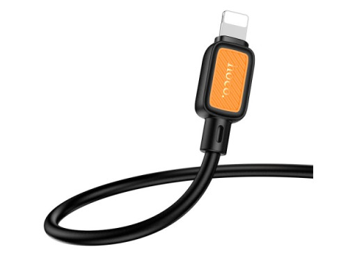 Кабель HOCO X108 Benefit silicone charging data cable iP 2.4A/1m. Black mag-6942007632195139637