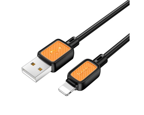 Кабель HOCO X108 Benefit silicone charging data cable iP 2.4A/1m. Black mag-6942007632195139637