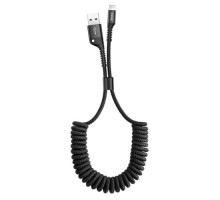 USB кабель Baseus Fish Eye Spring(Пружина) Data for Lightning 2A/1m. Black CALSR-01 mag-6953156277397135400
