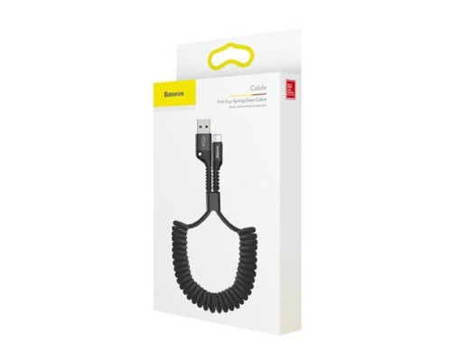 USB кабель Baseus Fish Eye Spring(Пружина) Data for Lightning 2A/1m. Black CALSR-01 mag-6953156277397135400