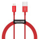 USB кабель Baseus Superior Series Fast Charging Data Cable USB to iP 2.4A 1m Red CALYS-A09 mag-6953156205437129983