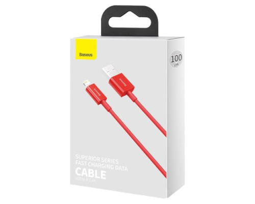 USB кабель Baseus Superior Series Fast Charging Data Cable USB to iP 2.4A 1m Red CALYS-A09 mag-6953156205437129983