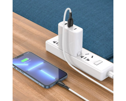 Кабель BOROFONE BX86 Advantage silicone charging for Lightning 2.4A/1m білий mag-6974443388794137652
