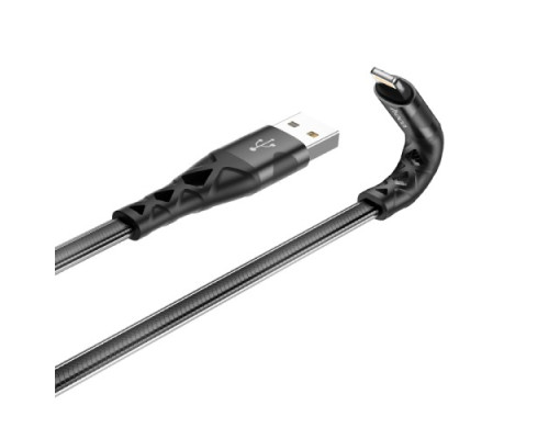 Кабель HOCO U105 Treasure jelly braided charging data cable for iP 2,4A/1,2m. Black mag-6931474757579131795