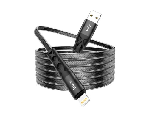 Кабель HOCO U105 Treasure jelly braided charging data cable for iP 2,4A/1,2m. Black mag-6931474757579131795