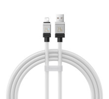 USB кабель Baseus CoolPlay Series Fast Charging Cable USB to iP 2.4A 1m White CAKW000402 mag-6932172626730130577