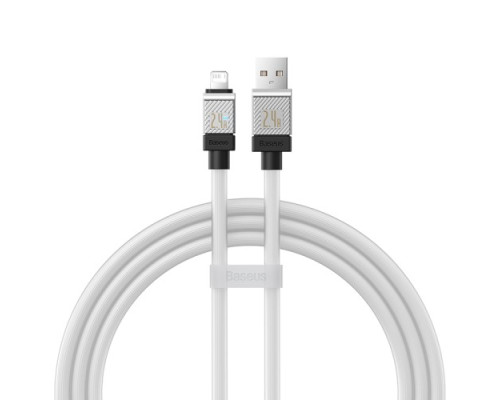 USB кабель Baseus CoolPlay Series Fast Charging Cable USB to iP 2.4A 1m White CAKW000402 mag-6932172626730130577