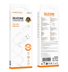 Кабель BOROFONE BX113 Lenny Silicone for Lightning 2,4A/1m білий mag-6941991115400137618
