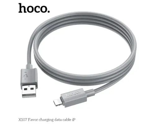 Кабель HOCO X107 Favor charging data cable iP 2,4A/1m Gray mag-6942007626279144024