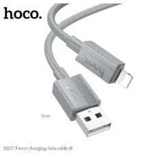 Кабель HOCO X107 Favor charging data cable iP 2,4A/1m Gray mag-6942007626279144024