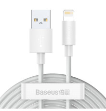 USB кабель Baseus Simple Wisdom Data Cable Kit USB to iP 2.4A (2ШТ/Set) 1.5m White TZCALZJ-02 mag-695315623031656015