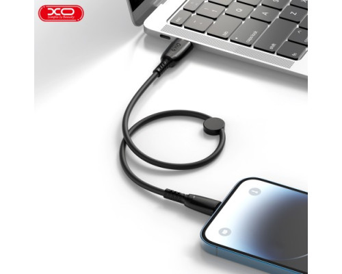 Кабель XO NB247 Suluo Series Portable Silicone for Lightning with Cable Clip 6A/0,25m Чорний mag-69206808399881033
