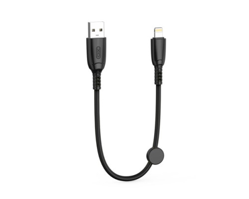 Кабель XO NB247 Suluo Series Portable Silicone for Lightning with Cable Clip 6A/0,25m Чорний mag-69206808399881033