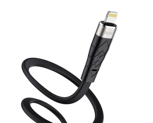 Кабель HOCO X53 Ange silicone charging data for Lightning 2,4A/1m. Black mag-6931474738059139089