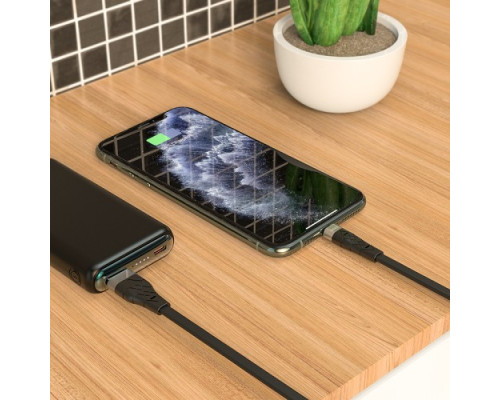 Кабель HOCO X53 Ange silicone charging data for Lightning 2,4A/1m. Black mag-6931474738059139089