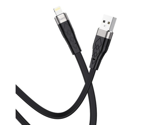 Кабель HOCO X53 Ange silicone charging data for Lightning 2,4A/1m. Black mag-6931474738059139089