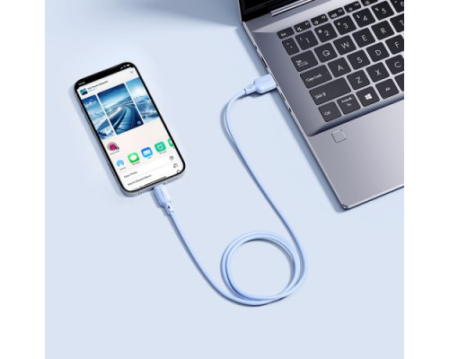 USB кабель Baseus Silky Series USB to Lightning 2.4A 1m Blue P10377702313-00 mag-6932172668839107247