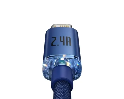 USB кабель Baseus Crystal Shine Series Fast Charging Data Cable USB to iP 2.4A 1.2m Blue CAJY000003 mag-6932172602697147460
