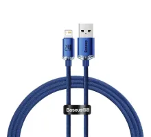 USB кабель Baseus Crystal Shine Series Fast Charging Data Cable USB to iP 2.4A 1.2m Blue CAJY000003 mag-6932172602697147460