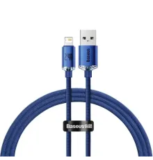 USB кабель Baseus Crystal Shine Series Fast Charging Data Cable USB to iP 2.4A 1.2m Blue CAJY000003 mag-6932172602697147460
