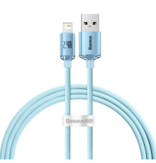 USB кабель Baseus Crystal Shine Series Fast Charging Data USB to iP 2.4A 1.2m Sky Blue CAJY001103 mag-6932172614423135442