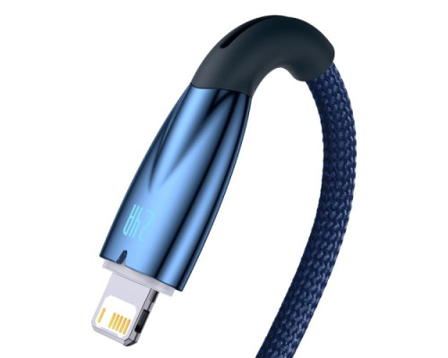 USB кабель Baseus Glimmer Series Fast Charging Data Cable USB to iP 2.4A 2m Blue CADH000303 mag-6932172617943107225