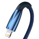 USB кабель Baseus Glimmer Series Fast Charging Data Cable USB to iP 2.4A 2m Blue CADH000303 mag-6932172617943107225