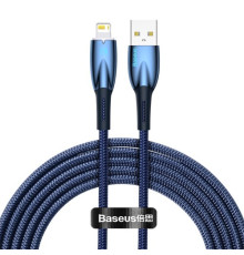 USB кабель Baseus Glimmer Series Fast Charging Data Cable USB to iP 2.4A 2m Blue CADH000303 mag-6932172617943107225