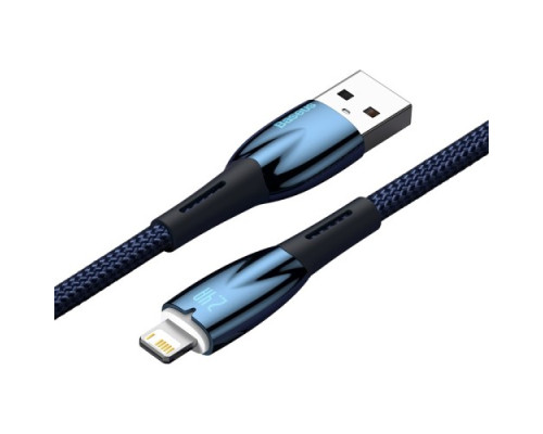 USB кабель Baseus Glimmer Series Fast Charging Data Cable USB to iP 2.4A 2m Blue CADH000303 mag-6932172617943107225